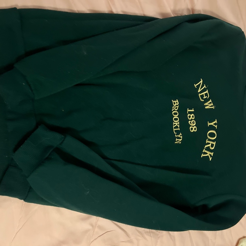 SHEIN Green Sweatshirt with Yellow Print